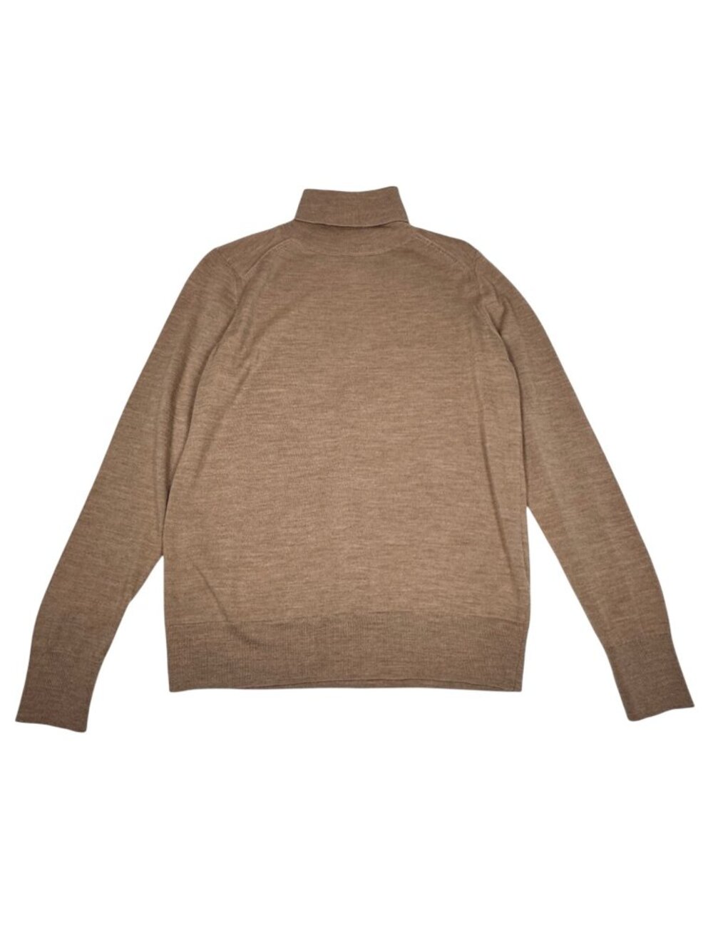 Banana Republic 100% Merino Wool Fine Knit Turtleneck Sweater S Camel Minimalist